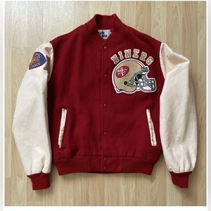 Vintage Chalk Line San Francisco 49ers Wool and Vinyl Varsity Jacket Medium